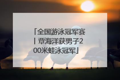 全国游泳冠军赛丨覃海洋获男子200米蛙泳冠军